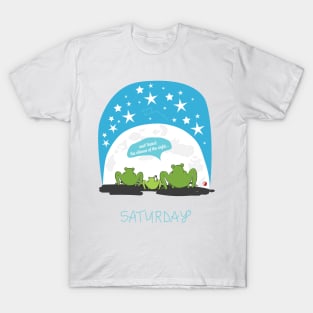 Frog family looking at the moon T-Shirt